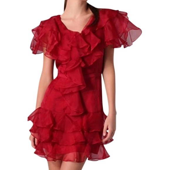 Rachel Zoe Dresses & Skirts - 🎁🌹New Rachel Zoe Red Ruffled Dress🌹🎁